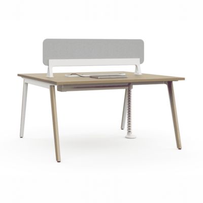 워크스테이션 모듈형 사무실 책상 듀얼 톤 구조 숨겨진 케이블 관리 개인 정보 보호 스크린 듀얼